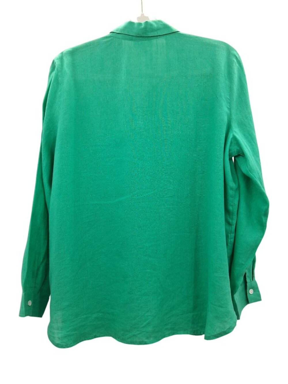 J. Jill Love Linen Green Button-Up Shirt Size Small 100% Linen Long Sleeve - Picture 2 of 8